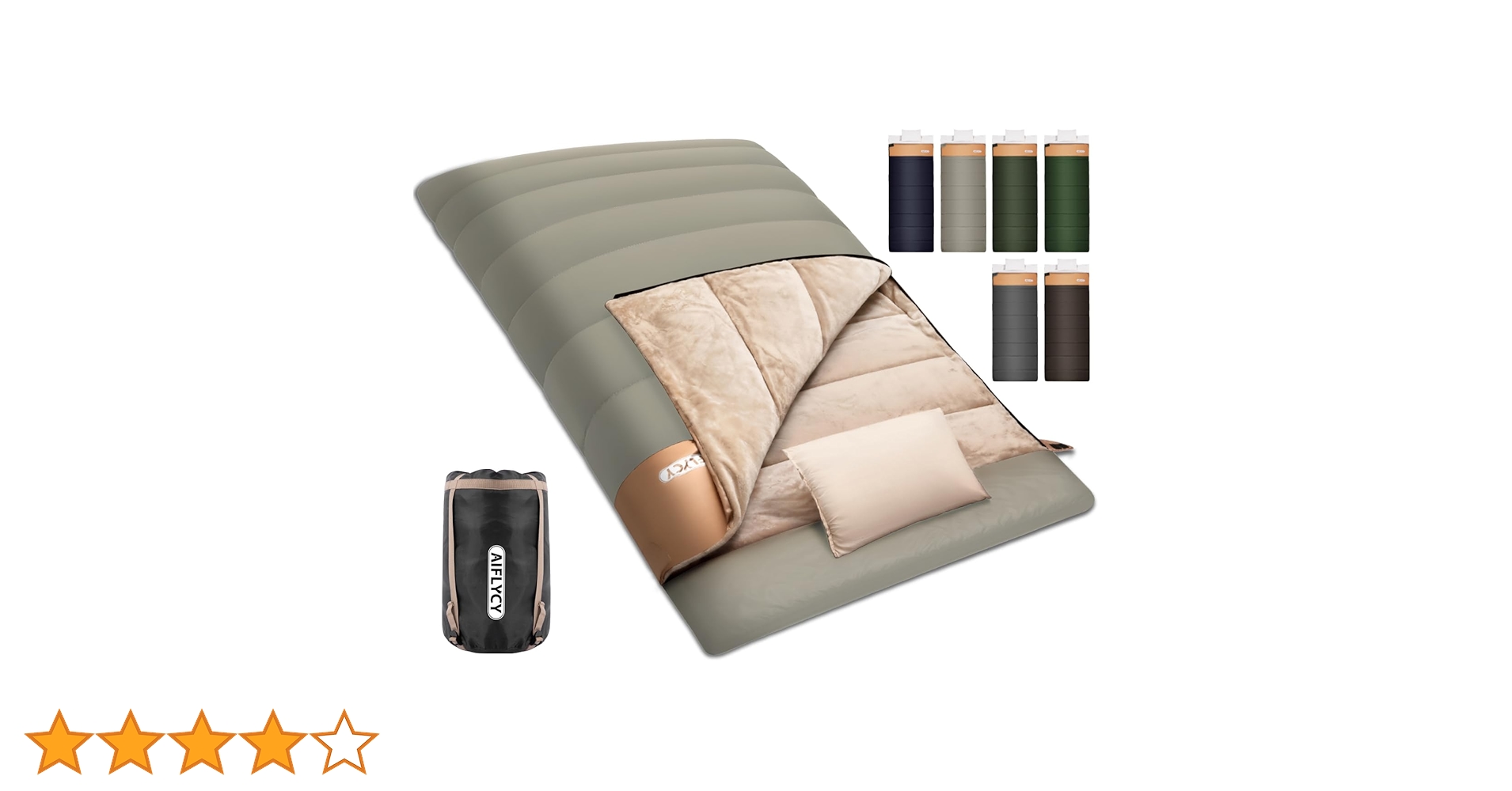 AIFLYCY 寝袋　シュラフ　ブラウン　冬用　連結　枕付き　洗濯可　美品 AIFLYCY シュラフ 冬 用, 寝袋 コンパクト, キャンプ 寝袋 | Camdoor